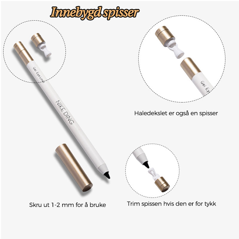 Myk brun vanntett eyeliner-svatch. Hurtigtørkende og langvarig øyesminke for naturlig definisjon.