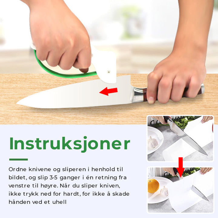 Gjør dine hageredskaper og kniver skarpe igjen med denne bærbare knivsliperen. Vedlikehold dine verktøy enkelt.