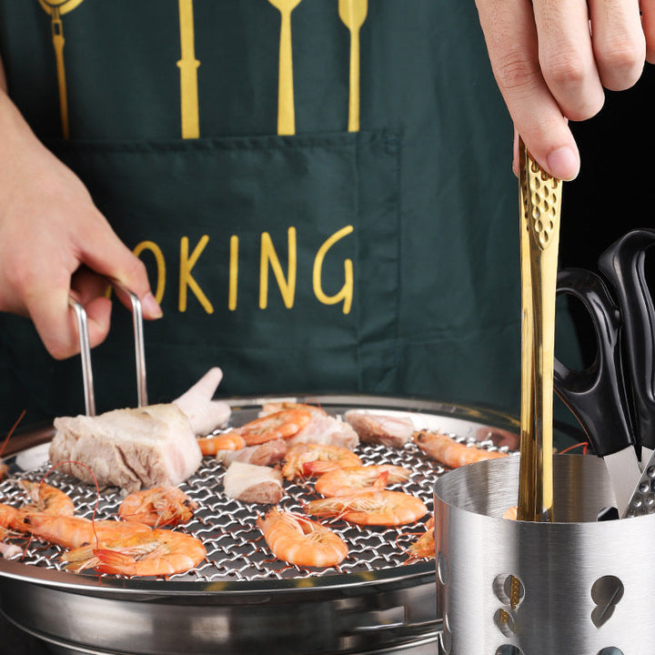 Allsidig rustfri tang for grilling, snuing og servering av mat på kjøkkenet.