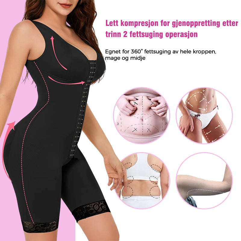 Dame shapewear bodysuit, formende undertøy. Magekontroll, rumpeløfter & glatt silhuett i nylon.