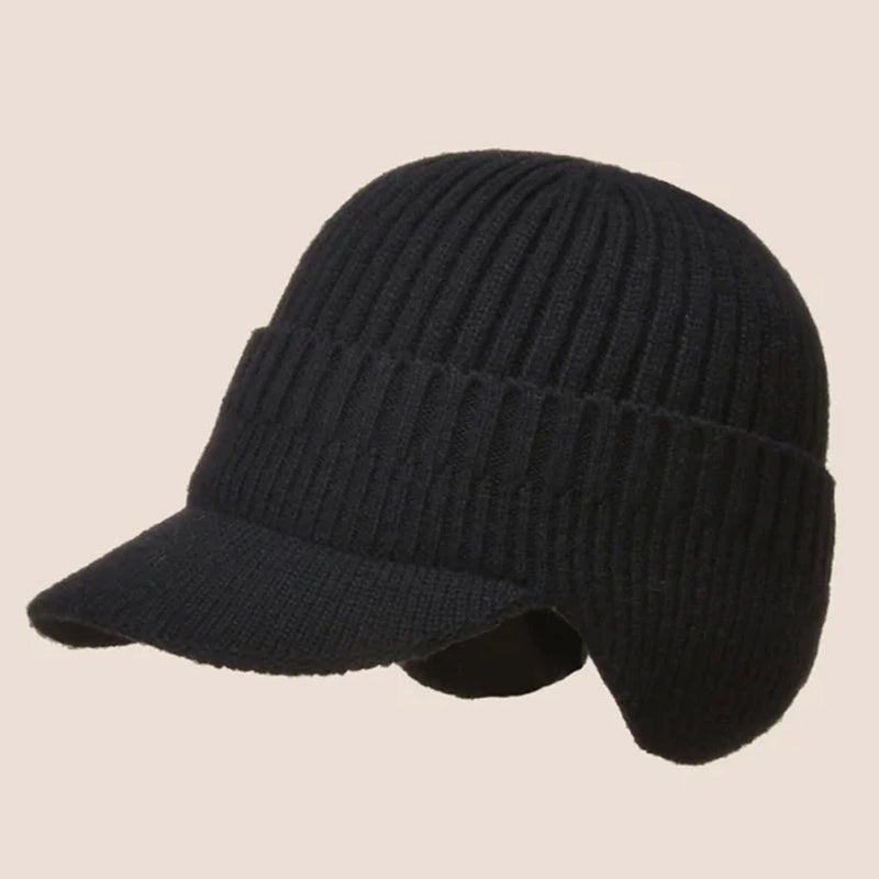 Høy kvalitet akryl strikket lue, unisex, med solid ørebeskyttelse for norsk vinter.
