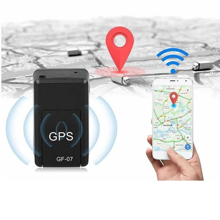 Kompakt elektronisk GPS-sporer med magnetfeste. Ideell for bilovervåking og sporing av verdifulle eiendeler.
