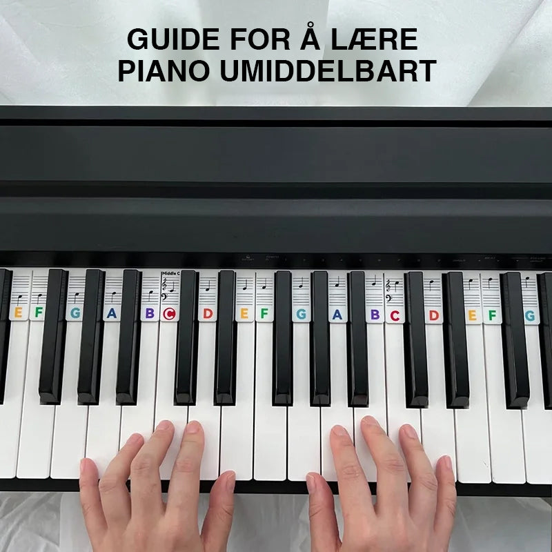 Lett avtakbare klaviaturnoter i silikon, uten limrester, ideelt musikkutstyr for pianolæring.