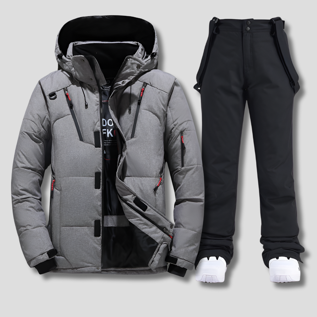 Slitesterk menns skidress for vinter. Varm og funksjonell snøklær designet for optimale prestasjoner på ski.