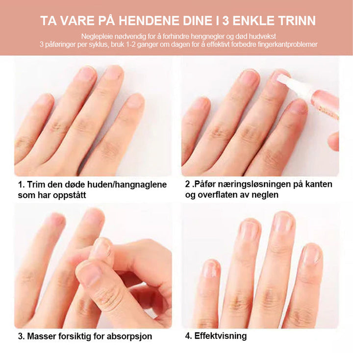 Negleforsterkende vekstolje for manikyr, gir sterke, glansfulle negler med vitaminer.