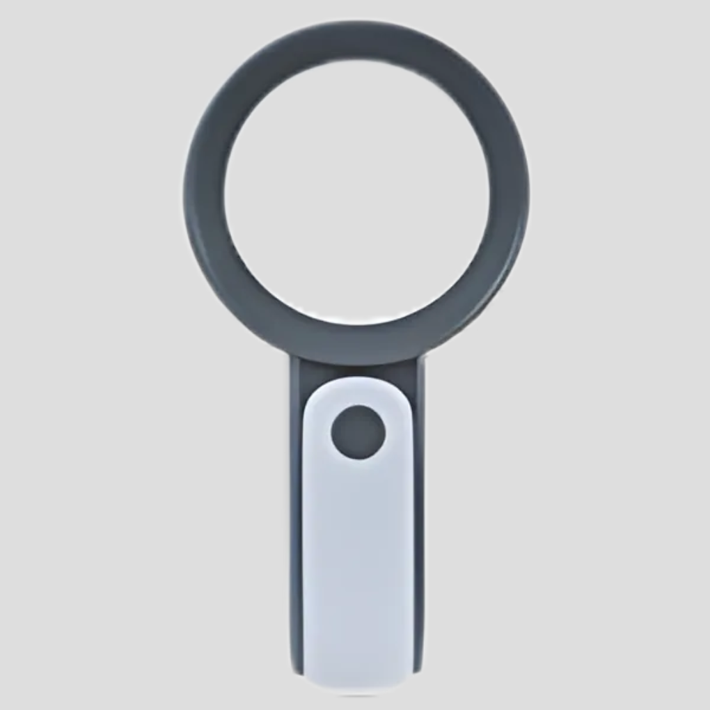 Ergonomisk lupe for eldre og hobbyentusiaster, perfekt for å lese småskrift og se detaljer.