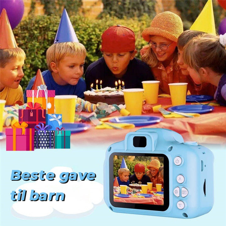 Lekekamera HD for barn, designet for utendørs lek. Tar skarpe bilder og video av all spenning.