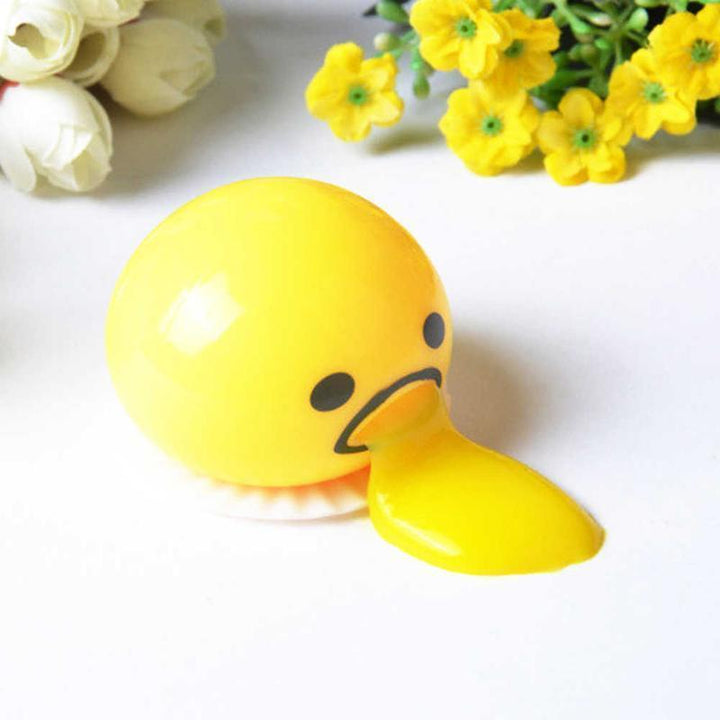 Eggeplomme stressball med transparent skall, en perfekt antistressleke og gøy gadget for kontoret.