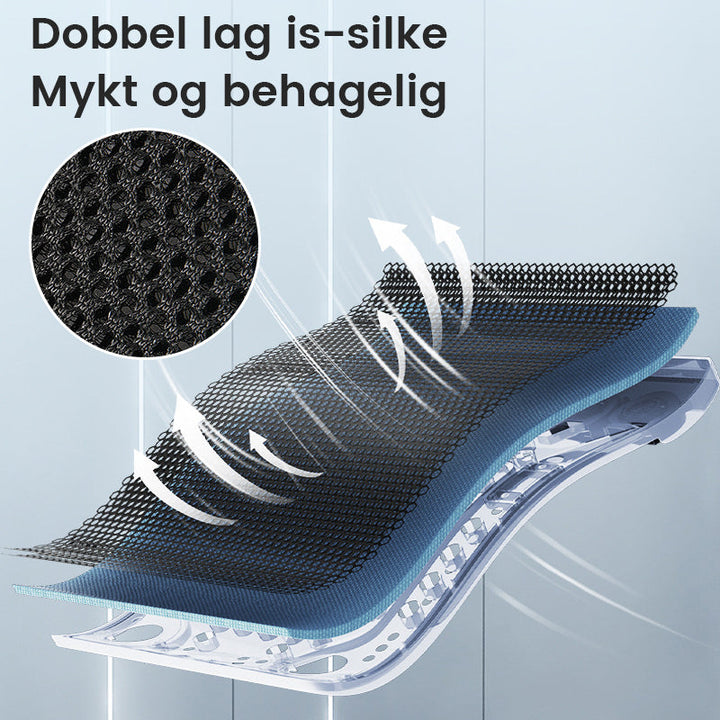 Kjølepute for bilsete. Enkel USB-tilkobling for sval ventilasjon.