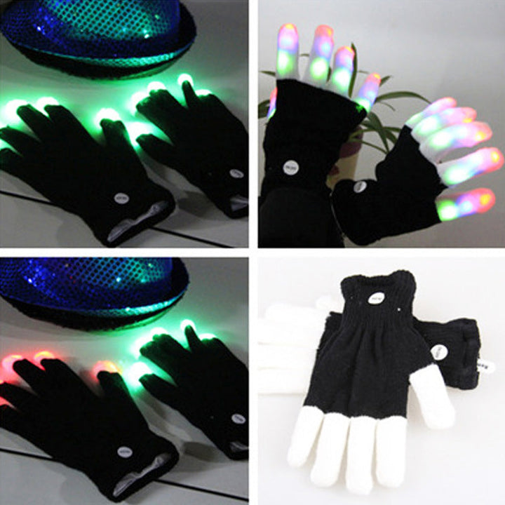 Barns lysende LED-hansker for fest, lek & moro. Flerfargede lys perfekt for dans & kostymer.