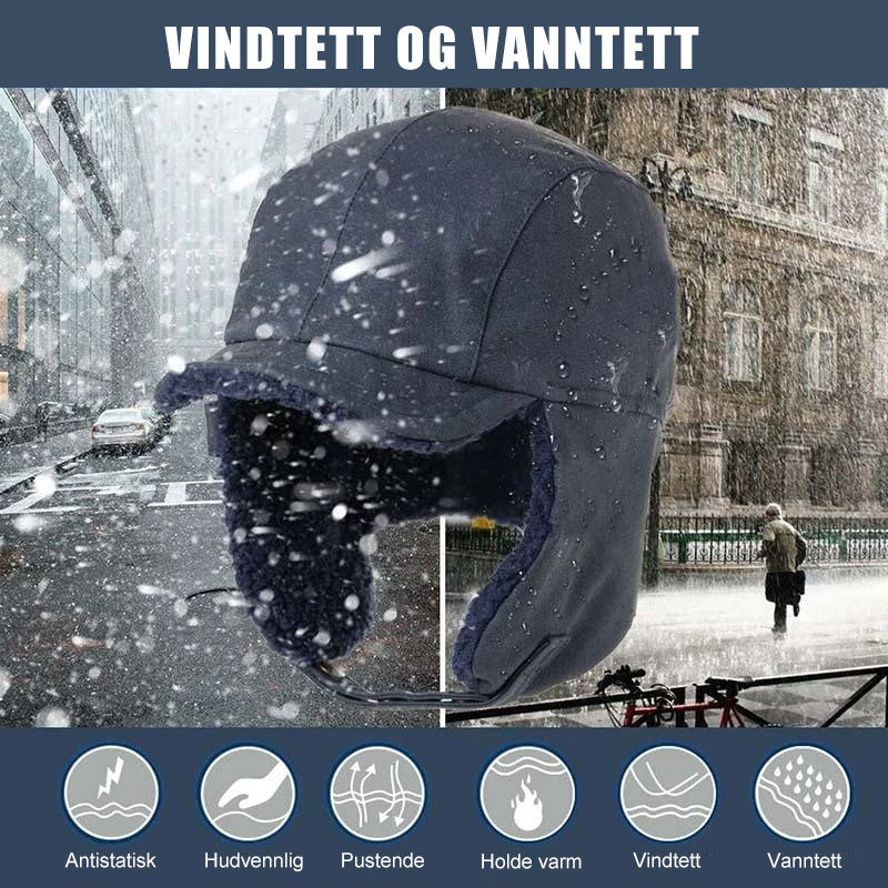 Vindtett vinterlue for sport og fritid, med varm øre- og ansiktsbeskyttelse, unisex design.