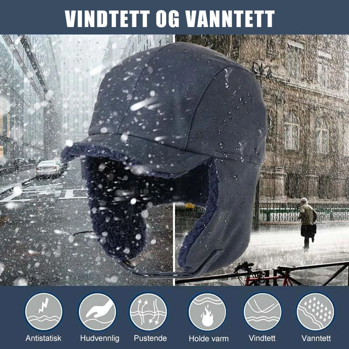 Vindtett vinterlue for sport og fritid, med varm øre- og ansiktsbeskyttelse, unisex design.