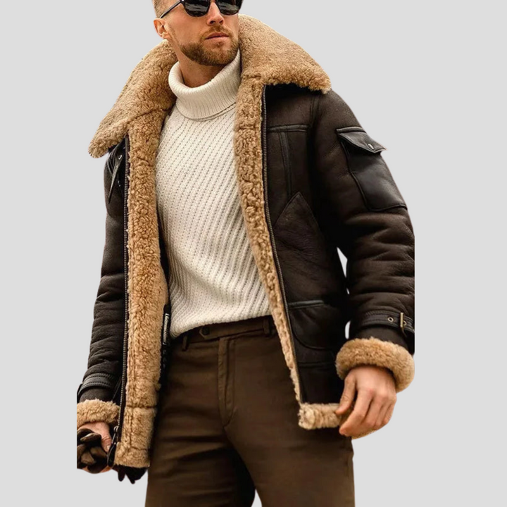 Kamel bikerjakke for menn, premium kvalitet, tidløs design for casual og urban stil, allsidig ytterjakke.