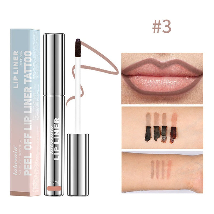 Kosmetikk for lepper: Langvarig, vanntett peel-off lipliner for presis kontur.