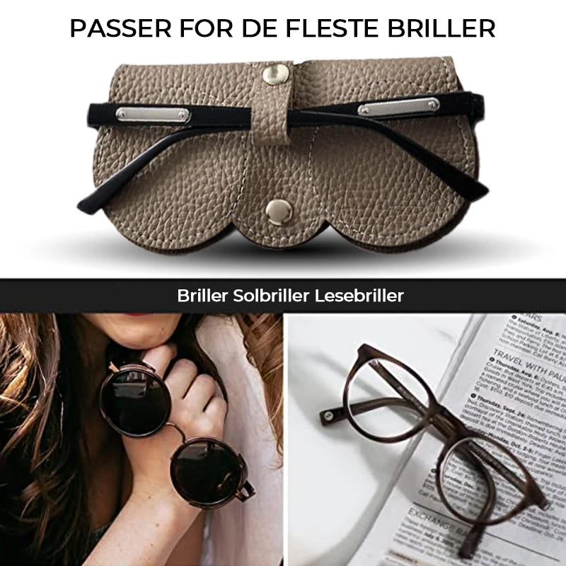Unisex solbrilleveske i elegant skinn. Perfekt for oppbevaring og beskyttelse av solbriller og briller.