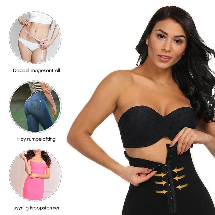Komfortabel bodyforming kompresjonstruser med høy midje. Mykt shapewear undertøy for daglig magekontroll og løft.