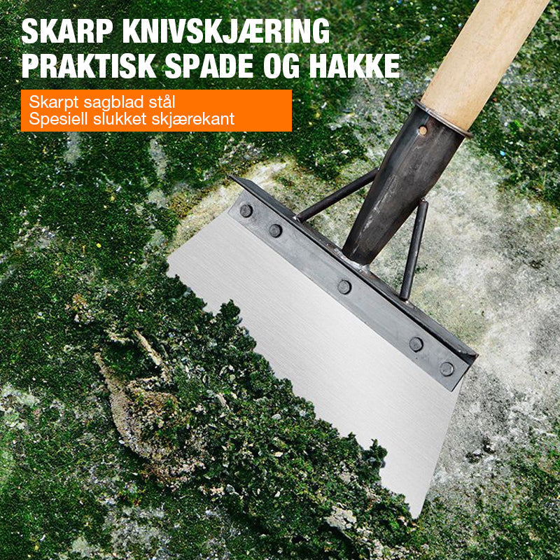 Spesialdesignet spade for grundig rengjøring av fuger og sprekker, og fjerning av ugress i hagen.