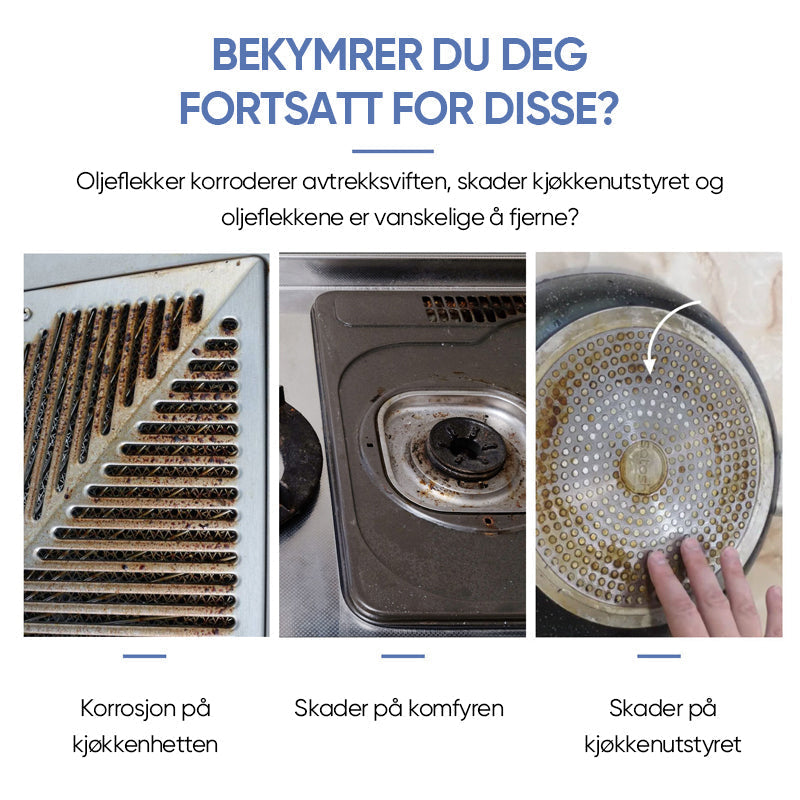 Effektivt rengjøringspulver som universalt rengjøringsmiddel for et plettfritt kjøkken.