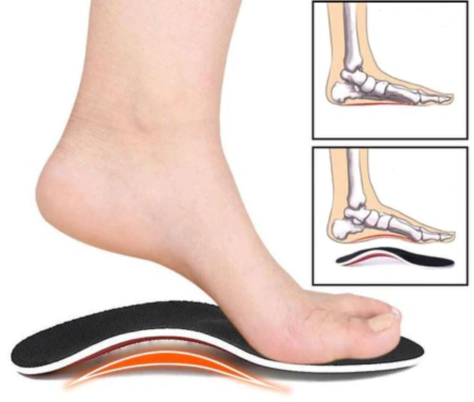 Unisex ortopediske innleggssåler med gelpute. Ideelle for plattfot & plantar fasciitt, gir fotkomfort.