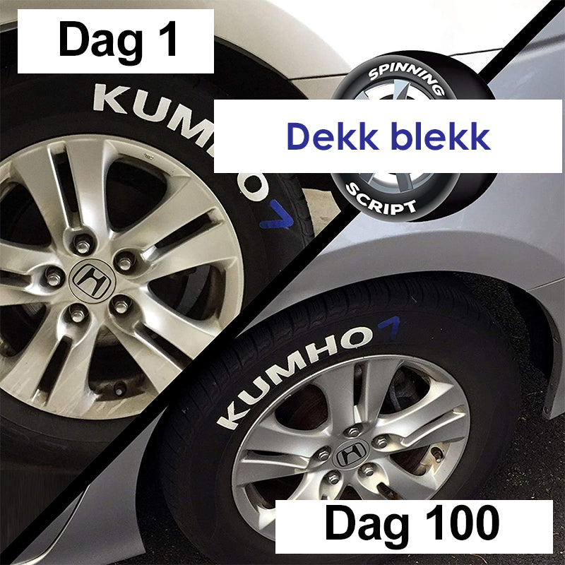 Permanent vanntett dekkmaling til bildekk. Slitesterk farge for kjøretøy og bilstyling.