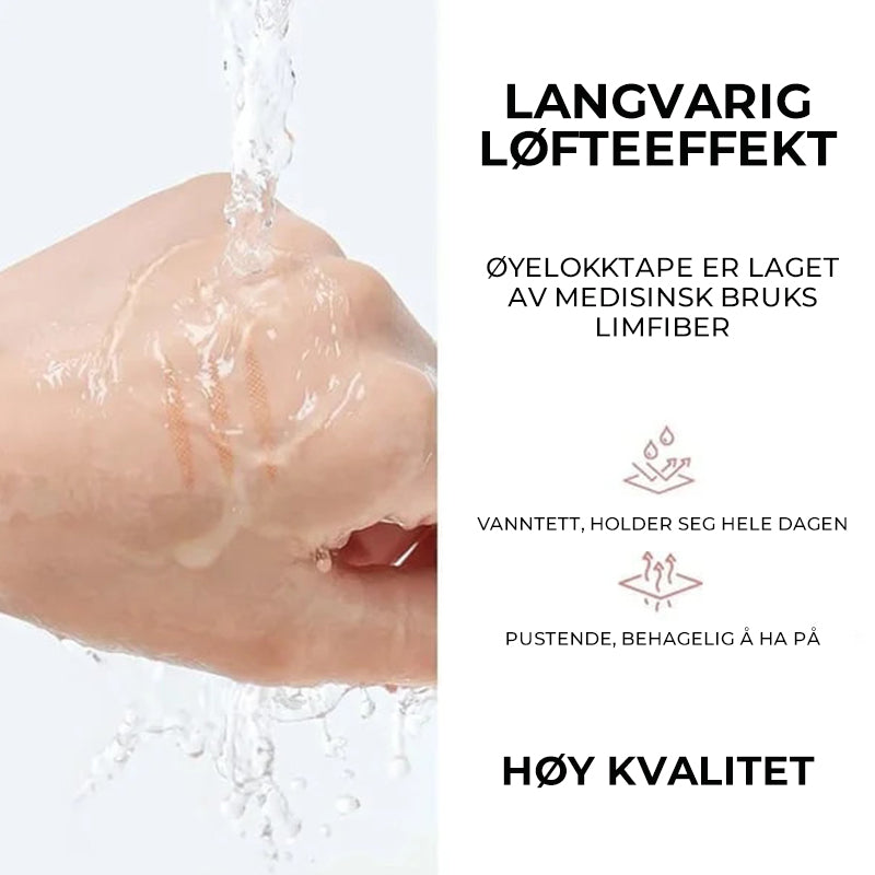 Usynlige doble øyelokkstrips som gir et øyeblikkelig, kirurgifritt løft for hengende øyelokk.