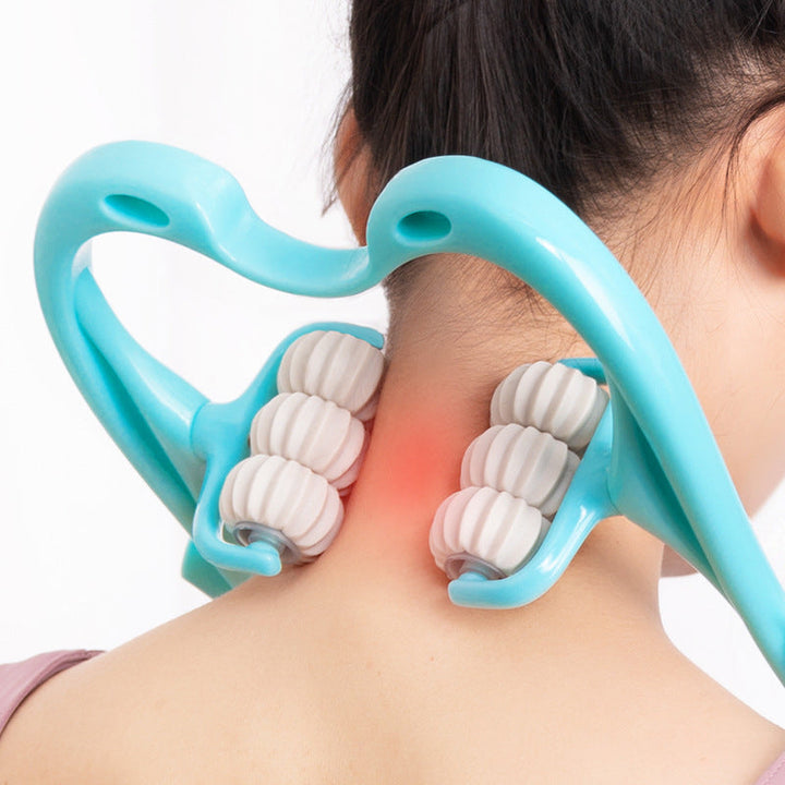 Ergonomisk massasjeapparat for skuldre og rygg, perfekt for stressmestring og velvære.