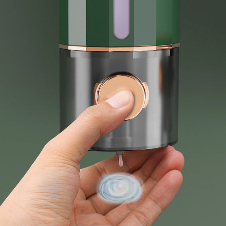 Moderne veggmontert såpedispenser til baderom. Passer perfekt for såpe, shampoo, lotion. Enkel betjening.
