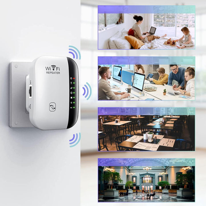 WiFi-forsterker for raskere internett og stabil dekning i alle rom. Perfekt for streaming, gaming og online arbeid.