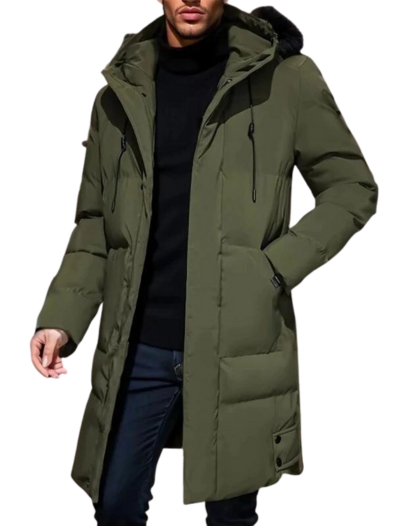 Varm og tykk herre vinterfrakk, komfortabel design, perfekt for kalde dager og moderne stil.