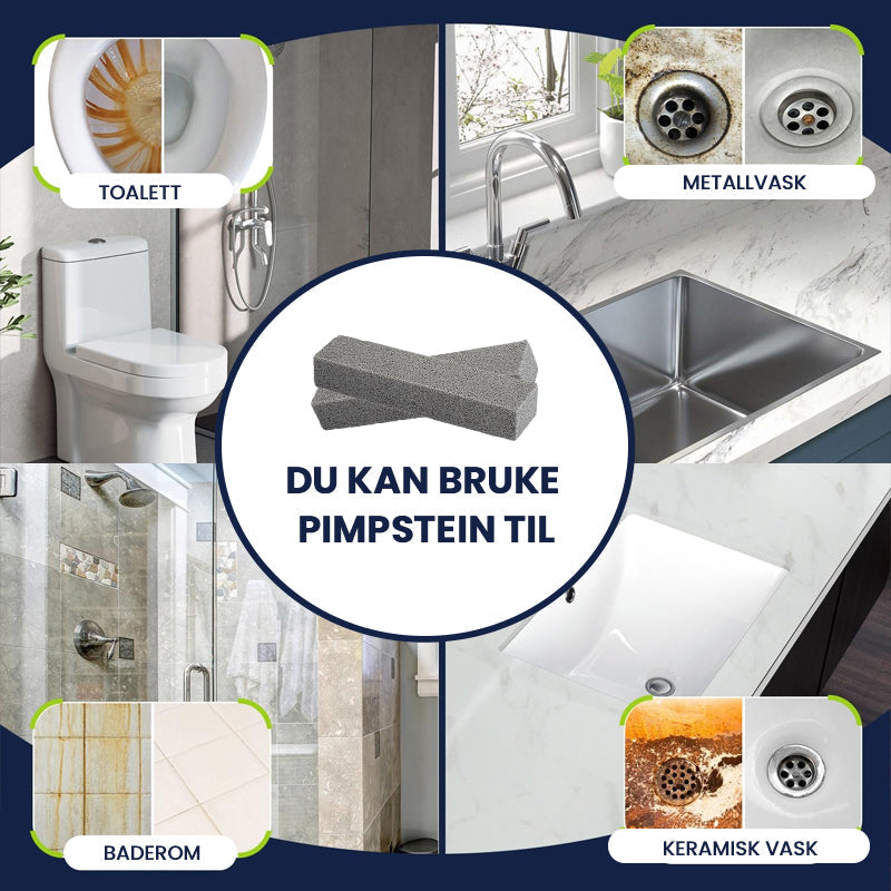 Nærbilde av den porøse pimpsteinens overflate, klar til effektiv flekkfjerning på bad og kjøkken.
