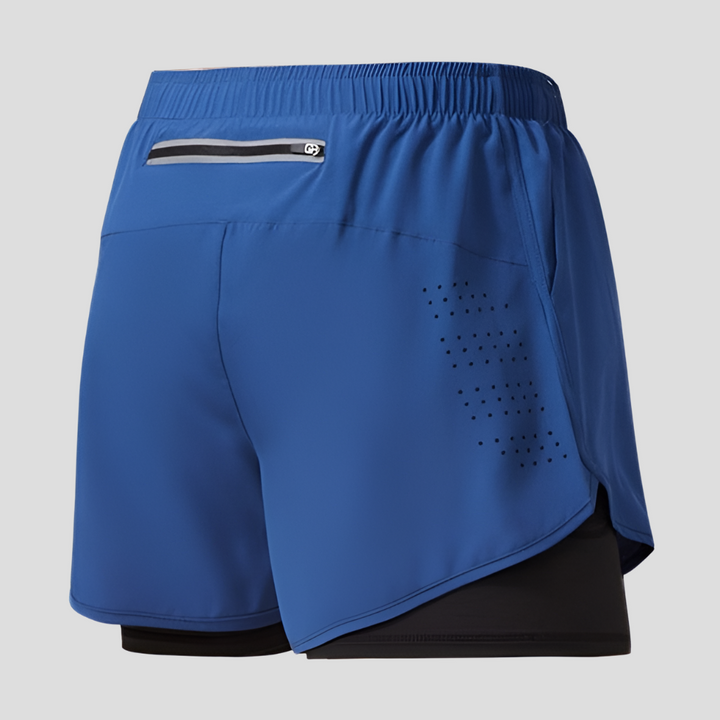 Funksjonell herre løpeshorts med sikker glidelåslomme. Ideell for sport, aktivitet og rask tørk.