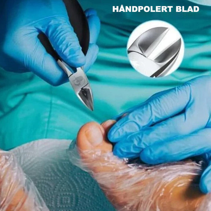 Skarpe blader for inngrodde tånegler. Denne negleklipperen gir presisjonsklipp og komfort.