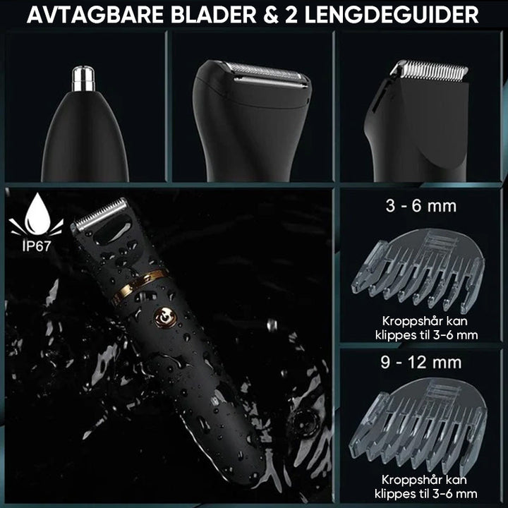 Menns allsidige barberings- og grooming trimmer med keramisk blad.