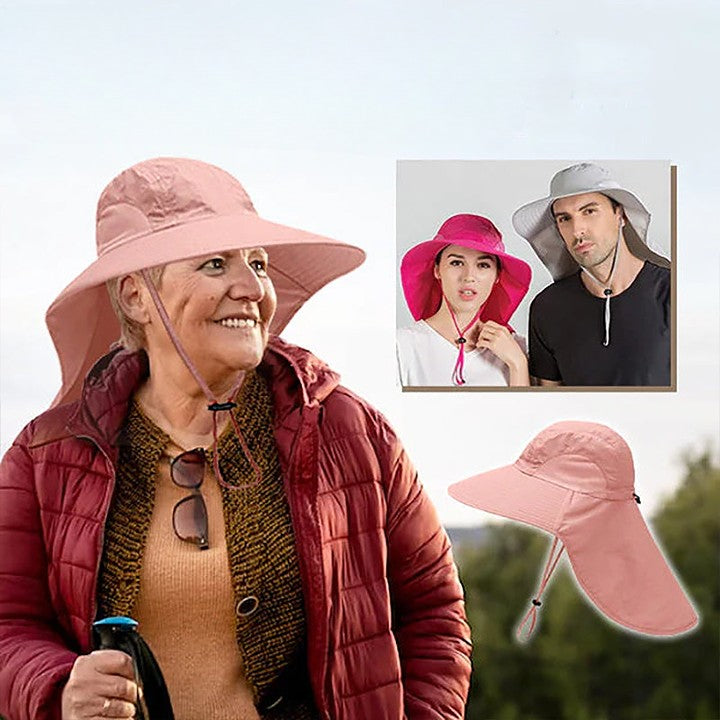 Detalj av pustende mesh på unisex solhatt. Sikrer komfort og UV-beskyttelse under friluftsliv.