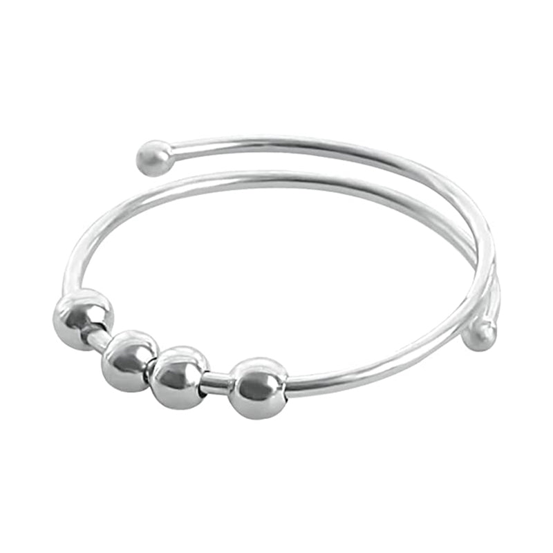Perfekt gavetips: justerbar unisex angstring i sølv. En beroligende fidget ring mot angst og stress.