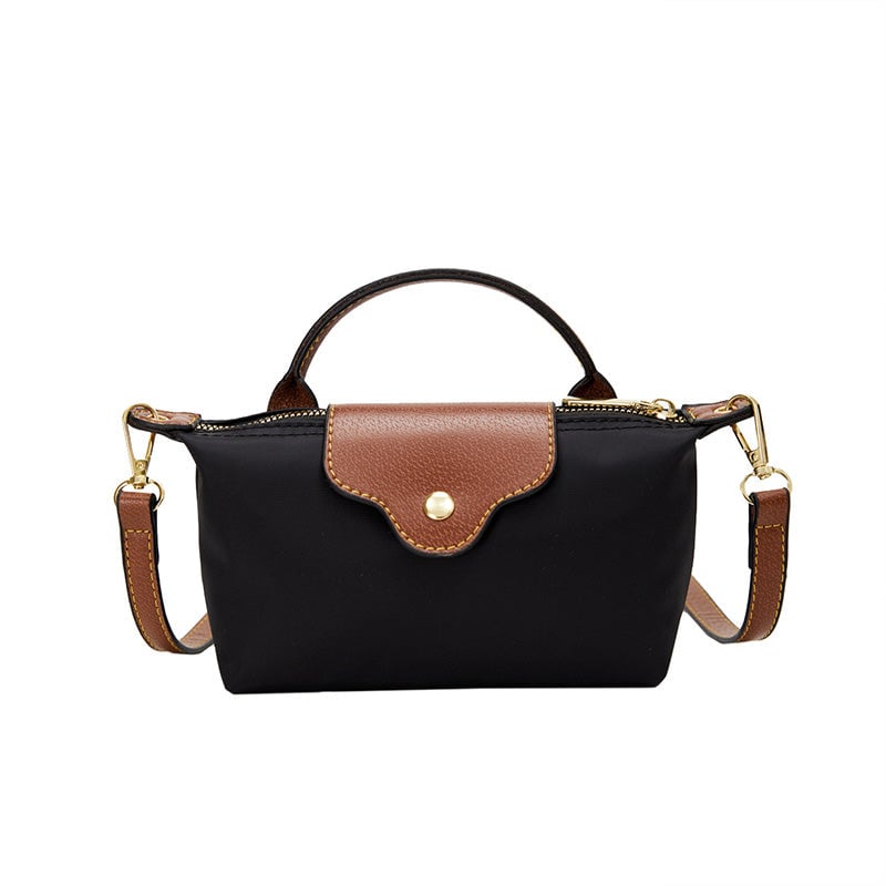 Hverdagsvennlig fargeblokk miniveske, trendy crossbody i nylon for en aktiv livsstil.