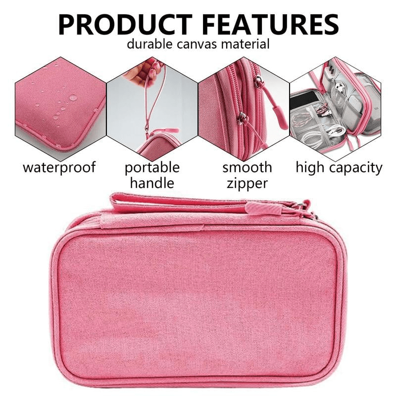 Kompakt reiseorganisator for kabler og elektronikk. Elegant unisex gadgetveske for ryddig oppbevaring på tur.