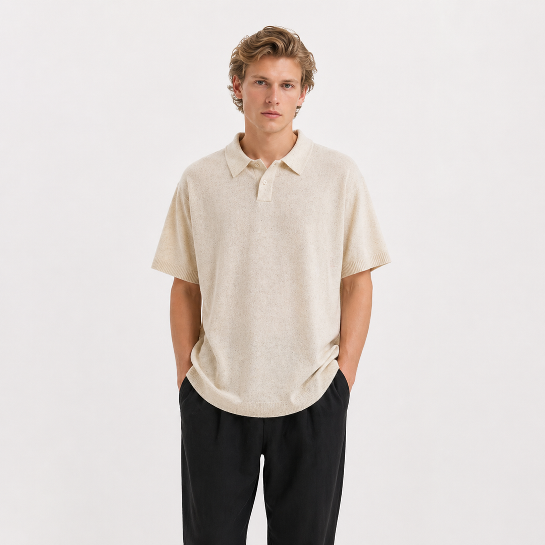 Herre lyocell polo t-skjorte i en stilren, lett design, perfekt for sommeren.