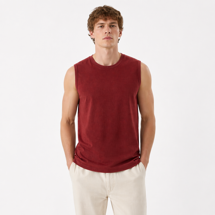 Sommerklar herre singlet, med en særegen vintage stil for et unikt uttrykk.
