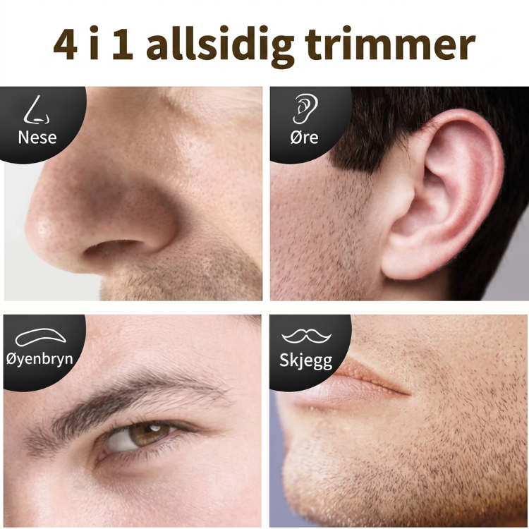Slank og moderne oppladbar trimmer for effektiv og skånsom fjerning av uønsket hår i ansiktet.