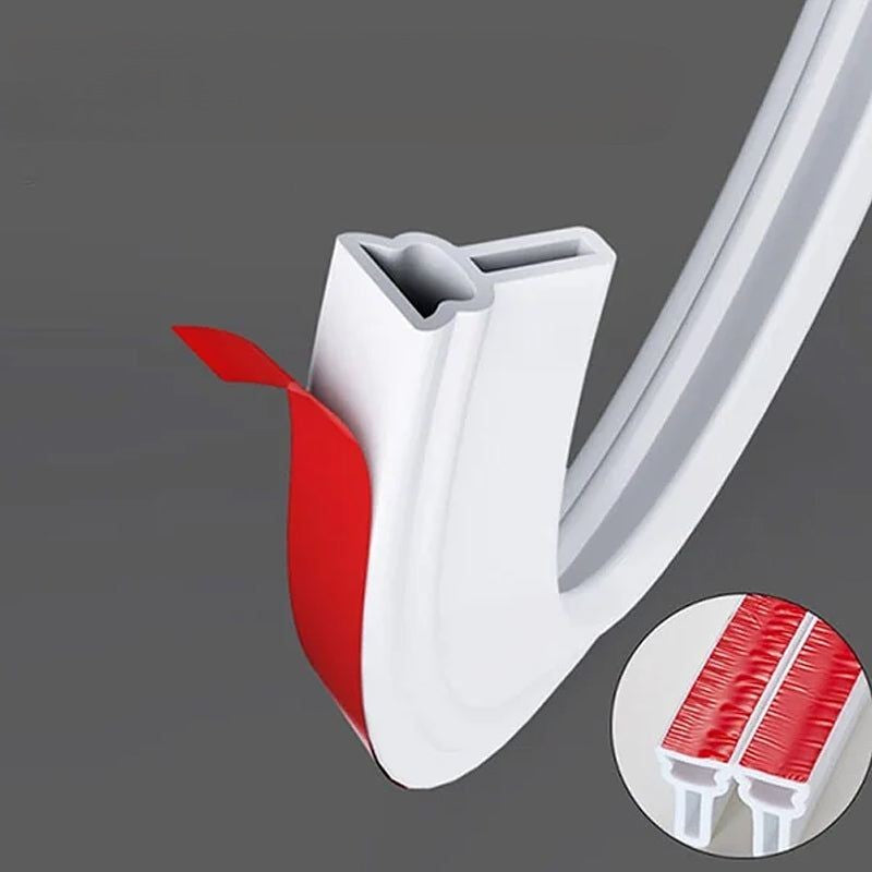 Grå DIY fuktsperre: Fleksibel silikon vannstopper for enkel montering i dusjen.