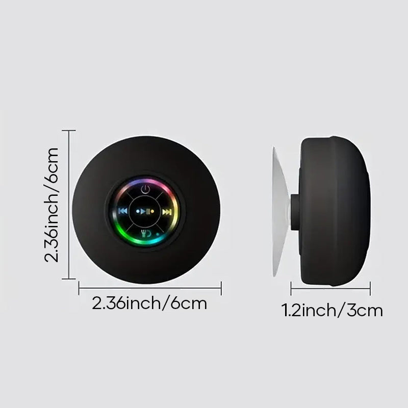 Smart dusjhøyttaler med Bluetooth, vanntett og LED-lys, for en forbedret lydopplevelse.