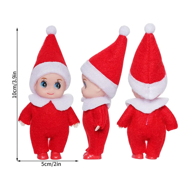 Festlig julebaby alvedukke, skaper magisk julestemning som pyntefigur.