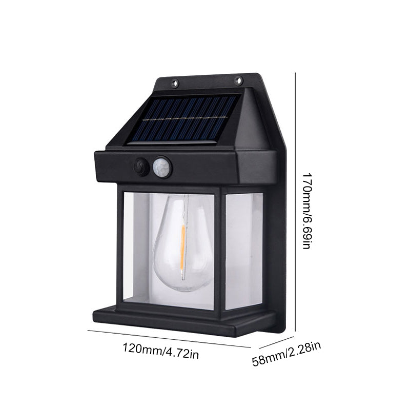 Enkel å installere solcelle LED vegglampe, med automatisk sensorlys.