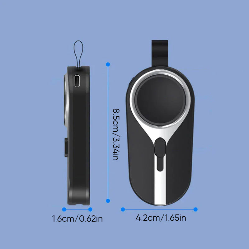 Kompakt mobiltilbehør: Nøkkelringlader for smartklokke og telefon. Bærbar og pålitelig powerbank.