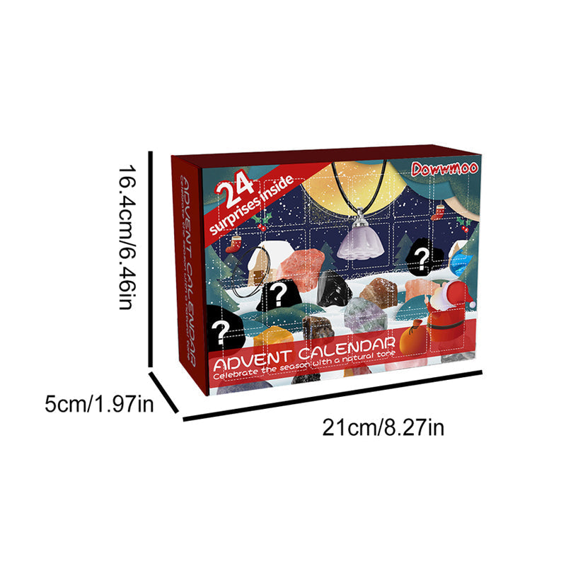 En spennende adventskalender for barn med mineraler, stimulerer læring om geologi og naturen.