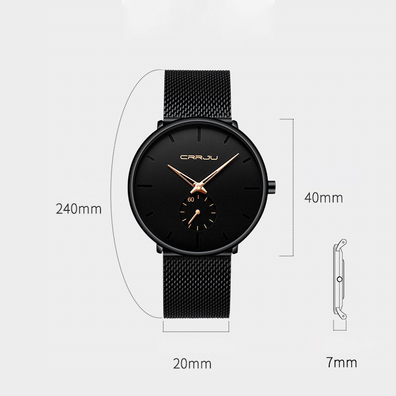 Elegant vanntett armbåndsur i børstet rustfritt stål. Perfekt analog klokke for moderne unisex stil.