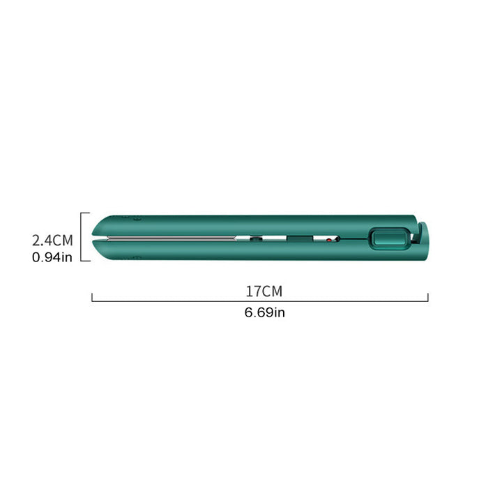 Kompakt keramisk hårverktøy for glatt hår eller krøller. USB, reiseklar og effektiv.
