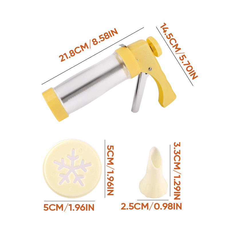 Startsett for makronbaking: kakepresse og non-stick silikonunderlag.