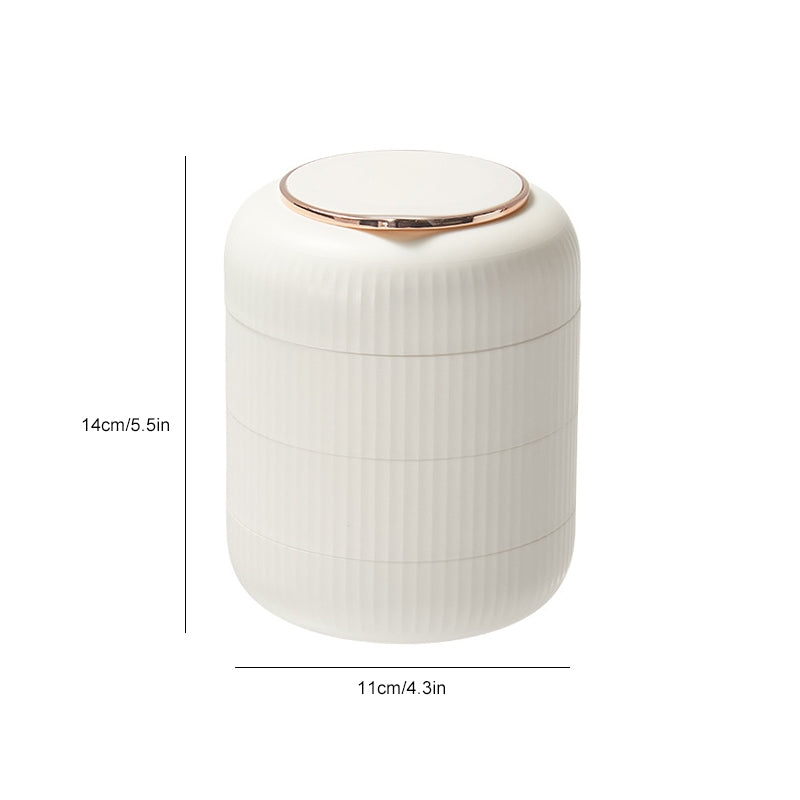 Romslig roterende smykkeskrin, flerlags design for optimal oppbevaring av alle dine smykker.